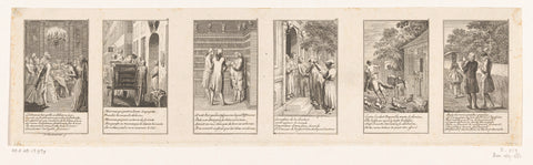 Six moralistic and satirical representations, Daniel Nikolaus Chodowiecki, 1778 Canvas Print