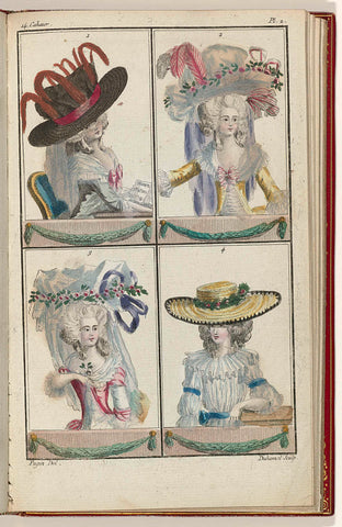 Cabinet des Modes ou les Modes Nouvelles, 1 Juin 1786, pl. 2, A.B. Duhamel, 1786 Canvas Print