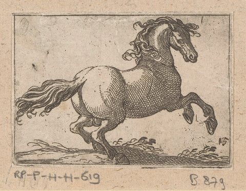 Prancing horse used to the right, Antonio Tempesta, 1565 - 1630 Canvas Print