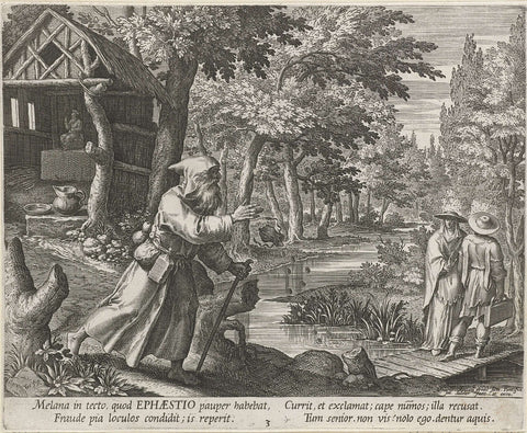 Ephaestius the Hermit, Johann Sadeler (I), 1600 Canvas Print