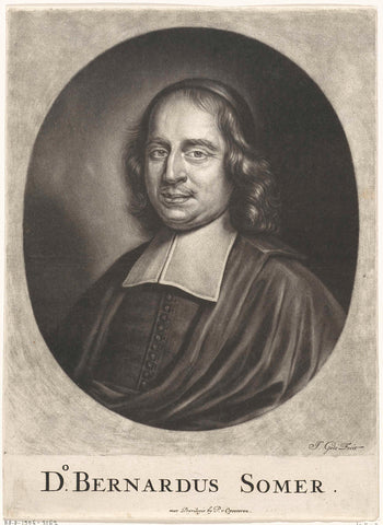 Portret van Bernardus Somer, Jacob Gole, 1670 - 1724 Canvas Print