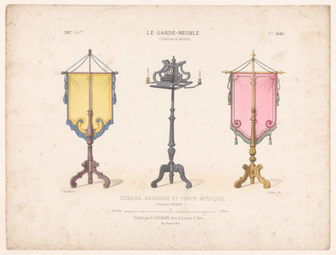 Banners and music stand, Midart, c. 1860 - c. 1880 Canvas Print