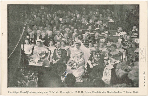 Marriage of Wilhelmina, queen of the Netherlands, and Hendrik van Mecklenburg-Schwerin in The Hague on 7 February 1901, anonymous, anonymous, 1901 Canvas Print