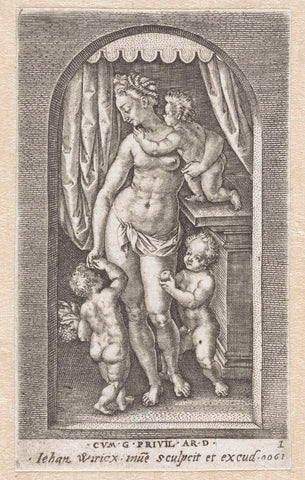 Venus as Caritas, Johannes Wierix, 1600 Canvas Print