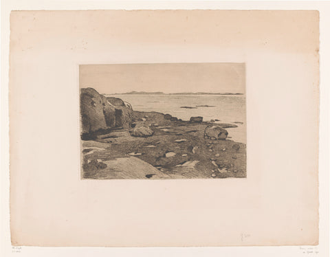 View of a rocky coast, Willem Witsen, c. 1915 - c. 1919 Canvas Print