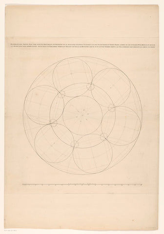 Mathematical design for the foundation of a dome church for the Botermarkt in Amsterdam, Daniël Stopendaal (possibly), c. 1700 - 1705 Canvas Print