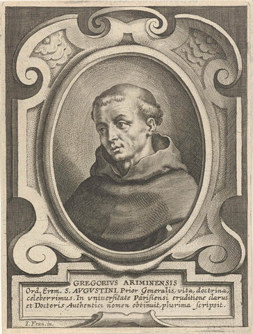 Portrait of the Augustinian Gregory Ariminensis, Cornelis Galle (I), 1636 Canvas Print