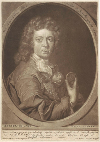 Portrait of Christian Wermuth, Pieter Schenk (I), 1701 Canvas Print