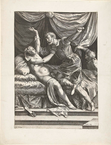 Lucretia and Sextus, Cornelis Cort, 1571 Canvas Print