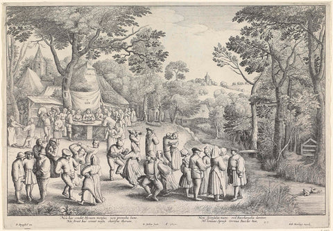 Boerenbruiloft, Wenceslaus Hollar, 1650 Canvas Print