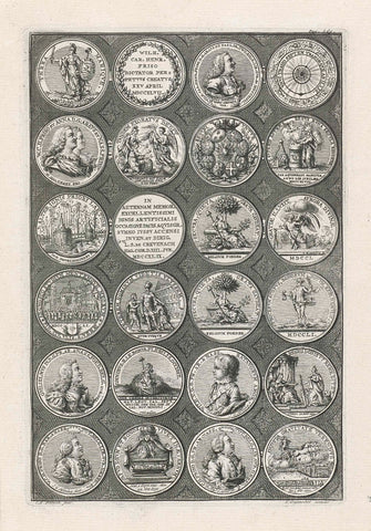 Twelve commemorative medals on William IV, 1747-1752, Christian Friedrich Fritzsch, 1752 - 1753 Canvas Print