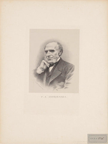 Portrait of P.J. Andriessen, anonymous, 1842 - 1887 Canvas Print