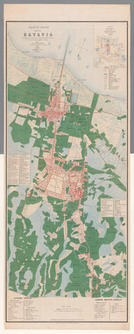 Map of the city of Batavia, G.P.F. Cronenberg, 1866 Canvas Print