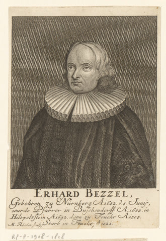 Portrait of Erhard Bezzel, Michael Rössler, 1721 - 1777 Canvas Print