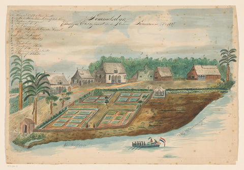 View of Sommelsdijk in Suriname, Bienfait, 1827 Canvas Print