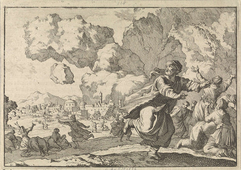 Earthquake in Persia, 1641, Caspar Luyken, 1698 Canvas Print