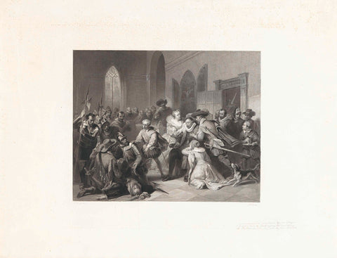 Assassination of Jean de Jauregui on Prince William I, 18 March 1582, Johann Wilhelm Kaiser (I), 1853 Canvas Print