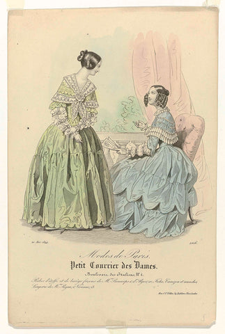 Petit Courrier des Dames, 20 May 1844, No. 2016 : Robes d'étoff (...), anonymous, 1844 Canvas Print