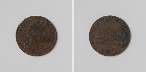 Capture of Namur by the French, arithmetic medal minted in honour of Louis XIV, King of France, Jacques Nilis, 1692 Canvas Print