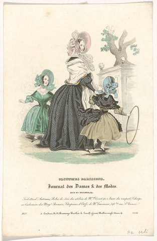 Journal des Dames et des Modes, Costumes Parisiens, 1837, (3506): Toilettes d'Automn (...), anonymous, 1837 Canvas Print