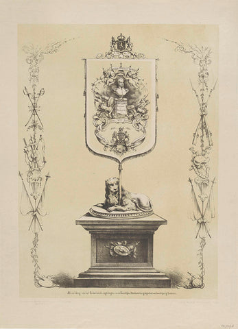 Memorial piece at the twenty-fifth anniversary of the Royal Military Academy, 1853, André Vermeulen, 1853 Canvas Print