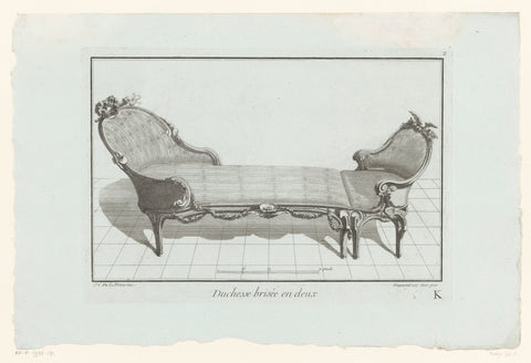 Duchesse in two parts, anonymous, 1745 - 1775 Canvas Print