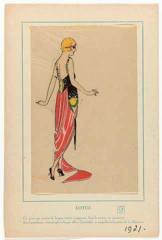 Très Parisien, 1921 : LOTUS / Ce n'est pas encore la longue drag (...), anonymous, 1921 Canvas Print