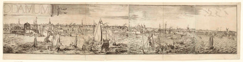 View of Rotterdam from the Meuse (right half), Romeyn de Hooghe, 1694 Canvas Print