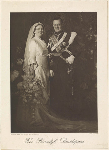 Portrait of Juliana, Queen of the Netherlands, and Bernhard van Lippe-Biesterfeld, Franz Ziegler, anonymous, 1937 Canvas Print