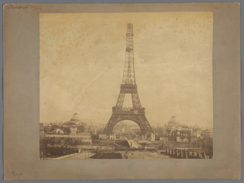 View of the Eiffel Tower during the construction of the World's Fair in Paris in 1889, anonymous, 1887 - 1889 Canvas Print