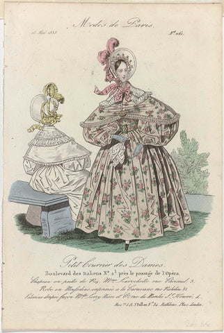 Petit Courrier des Dames, 25 Mai 1835, No. 1161 : Chapeau en paille de Riz (...), anonymous, 1835 Canvas Print