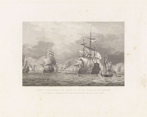 Conquest of the English admiral ship the 'Royal Prince' during the Four-Day Naval Battle, Walraad Nieuwhoff, 1800 - 1837 Canvas Print