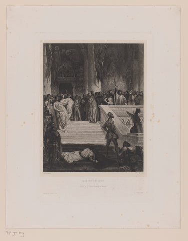 Execution of the doge Marino Faliero, Léopold Flameng, 1864 Canvas Print