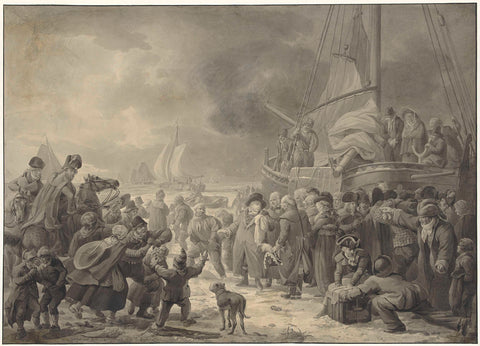 The departure of Stadholder William V to England, 18 January 1795, Dirk Langendijk, 1798 Canvas Print