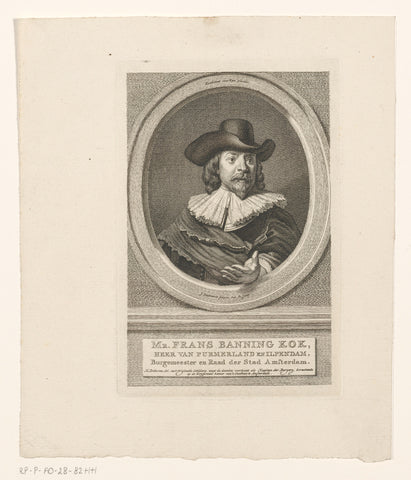 Portret van Frans Banning Cocq, Jacob Houbraken, 1796 Canvas Print