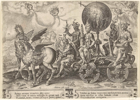 Triumphal Chariot of the World, Cornelis Cort, 1564 - 1633 Canvas Print