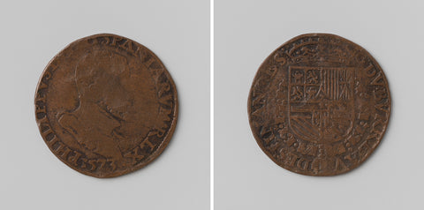 Philip II, King of Spain, calculation medal of the Council of Finance, anonymous, 1573 Canvas Print