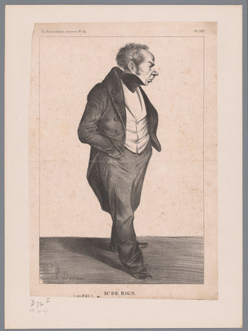 Karikatuur van Henri de Rigny, Honoré Daumier, 1833 Canvas Print