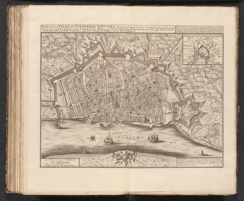 Map of Antwerp, c. 1701-1713, Jacobus Deur, 1727 - 1729 Canvas Print