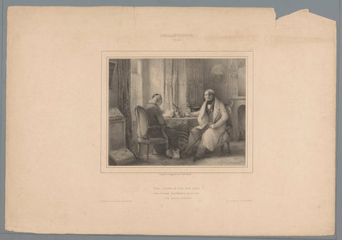 Philanthropist in conversation with a priest, Jules David (1808-1892), 1836 Canvas Print