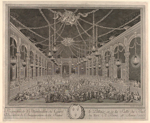 Festivities in a ballroom at Reims, Joseph Varin (I), 1771 Canvas Print