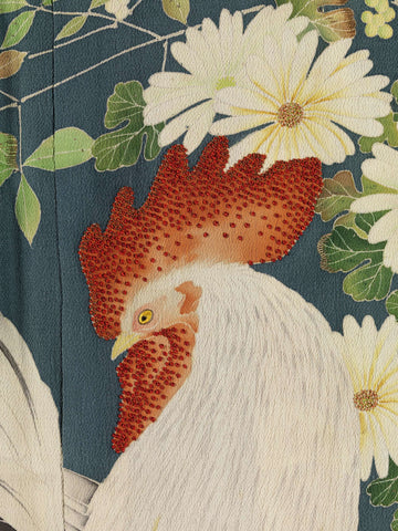 Women’s kimono decorated with chickens and cockerel, anonymous, 1920 - 1940 Canvas Print