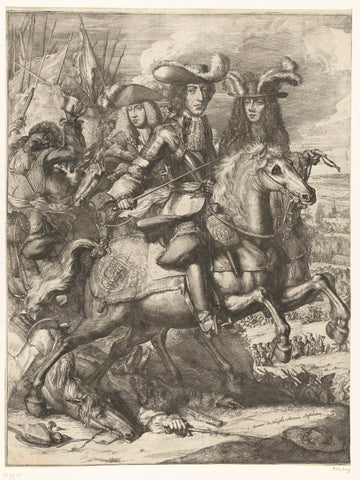 Battle of St. Denis (left half), 1678, Romeyn de Hooghe, 1678 Canvas Print