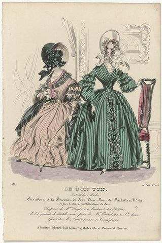Le Bon Ton, Journal des Modes, 1837, 115th Liv. No. 228 : Chapeaux de Mme Royer (...), anonymous, 1837 Canvas Print