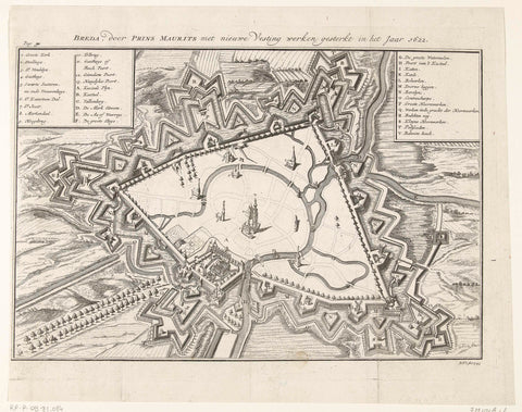 Fortifications around Breda built in 1622 by Maurits, B.F. Immink, 1743 Canvas Print