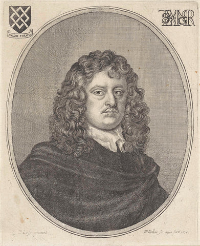 Portret van James Harrington, Wenceslaus Hollar, 1660 Canvas Print