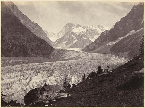 View over the Mer de Glace near Chamonix in Switzerland, William England, 1863 - 1865 Canvas Print