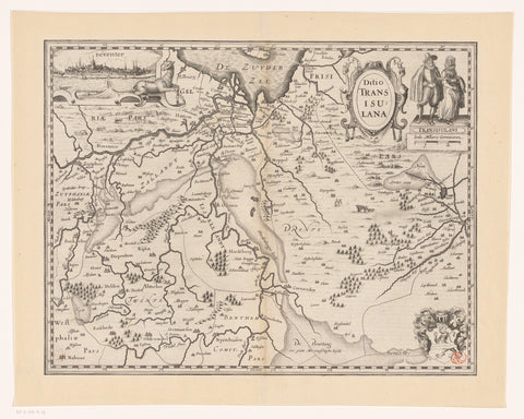 Map of Overijssel, Pieter van der Keere (possibly), 1617 - 1622 Canvas Print