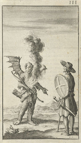 Christian meets Apollyon, Jan Luyken, 1684 Canvas Print