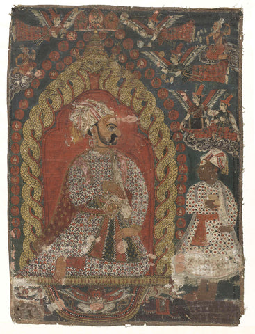 Painting with a depiction of a monarch from the Malla dynasty, anonymous, 1700 - 1725 Canvas Print